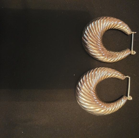 Sterling Silver Hoop Earrings - Picture 2 of 4